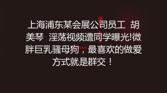 上海浦东某会展公司员工  胡美琴  淫荡视频遭同学曝光!微胖巨乳骚母狗，最喜欢的做爱方式就是群交！