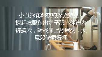  小丑探花深夜约操骚熟女，撩起衣服掏出奶子舔，伸进内裤摸穴，转战床上舔屌交，大屁股骑乘爆插