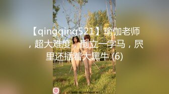 【qingqing521】瑜伽老师，超大难度，倒立一字马，屄里还插着大黑牛 (6)